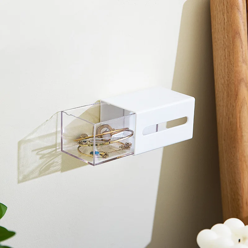 

Mini Two-way Pull-out Dust-proof Wall-mounted Drawer Box Office Room Small Items Storage and Sorting Box Organizer Drawer