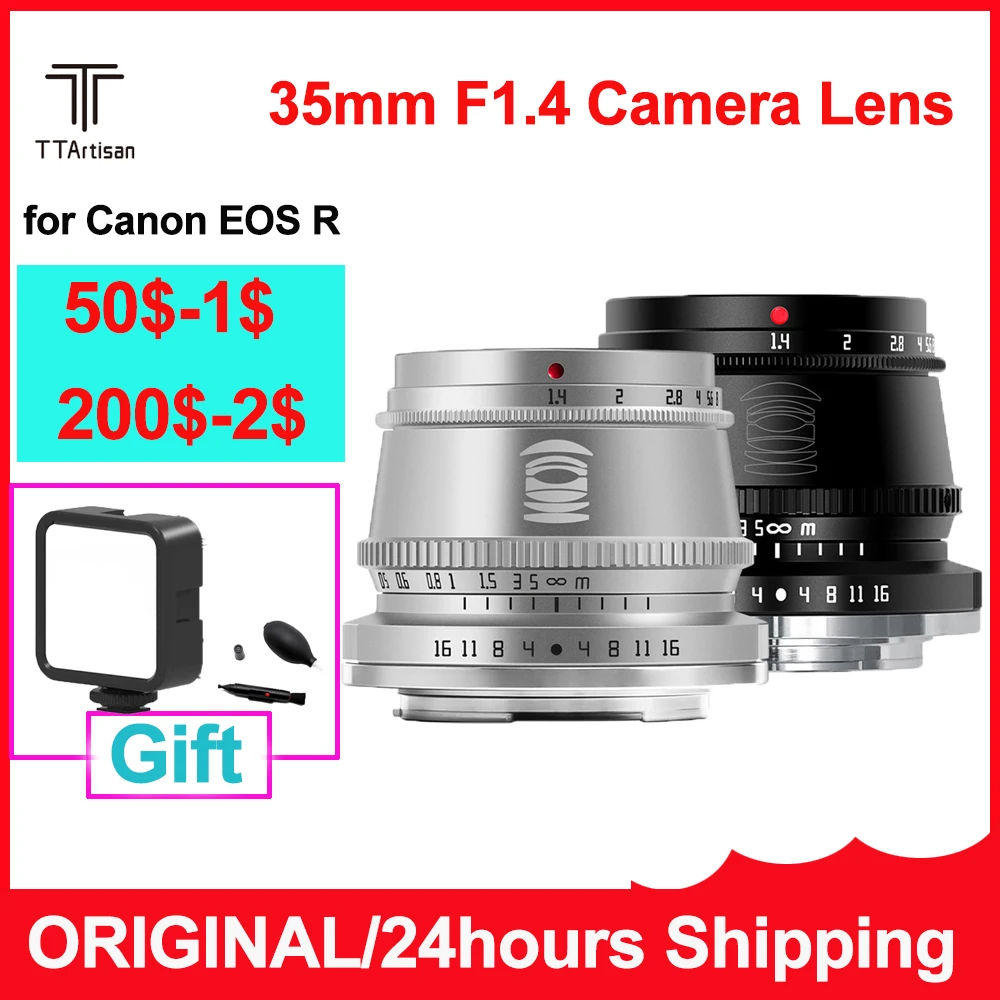 TTArtisan 35mm F1.4 Lens for Canon RF Mount for Canon EOS R RP R5 R6 R7 R10 Camera Large Aperture MF APS-C Camera Lens