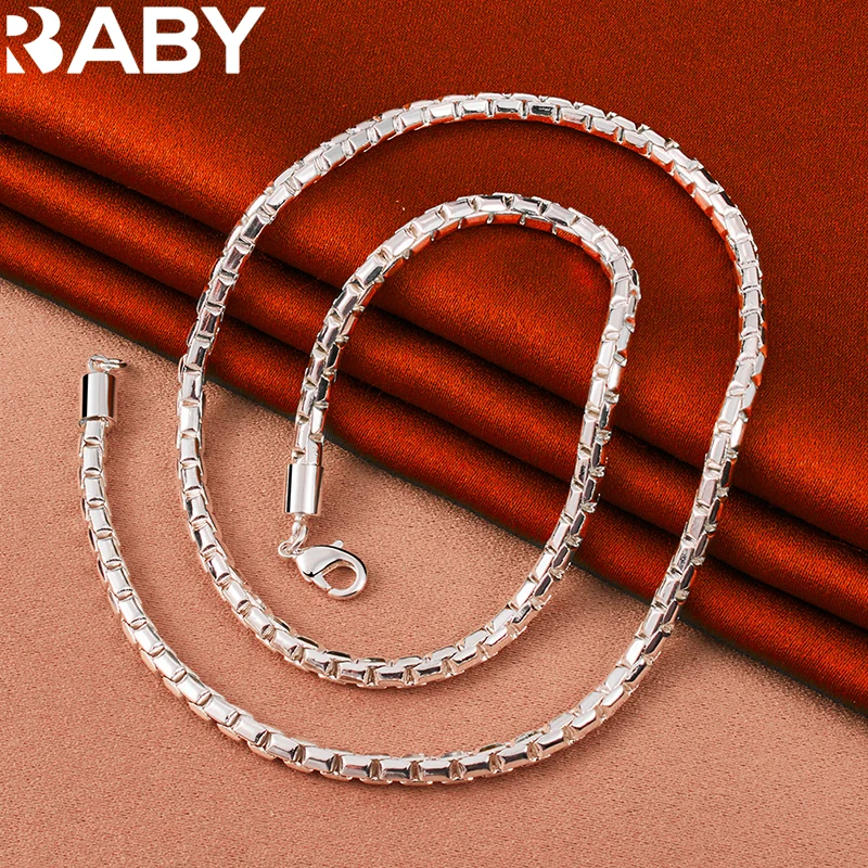 Urbaby 925 Sterling Zilver 18 Inch Ketting 4Mm Touw Ketting Voor Mannen Vrouwen Mode Bruiloft Verloving Feest Sieraden