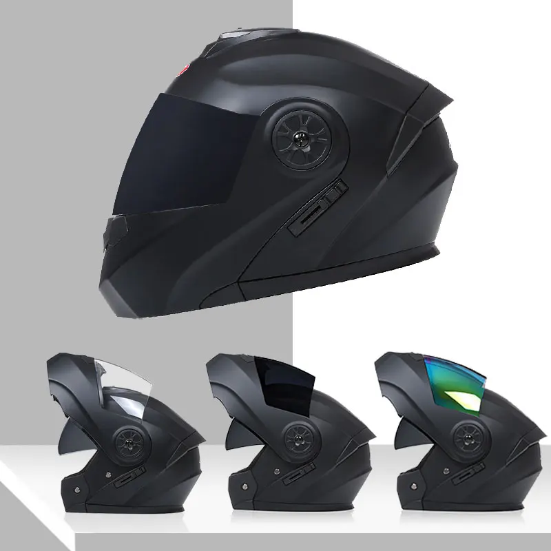 

Flip Up Kask Modular Dual Lens Helmet Interior Visor Safety Casco Men's Motorcycle Helmet Voyage Racing Moto Cross DOT Approved