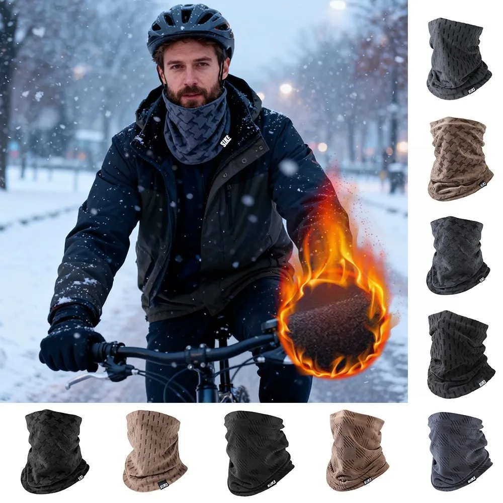 

New Polar Fleece Winter Neck Scarf Thick Solid Color Neck Scarves Soft Windproof Cold-proof Collar Unisex