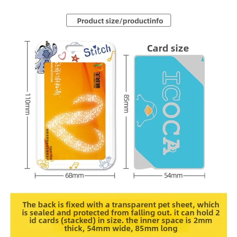 Disney Stitch ID Card Holder with Lanyard for Student Worker Nurse School Office Hospital Access Control Subway Bus