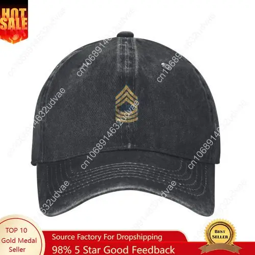 

US Army Rank Master Sergeant E8 MSG Veteran Hats Mens Womens Sports Baseball Tailor-made Caps Personalized Cowboy Trucker Cap