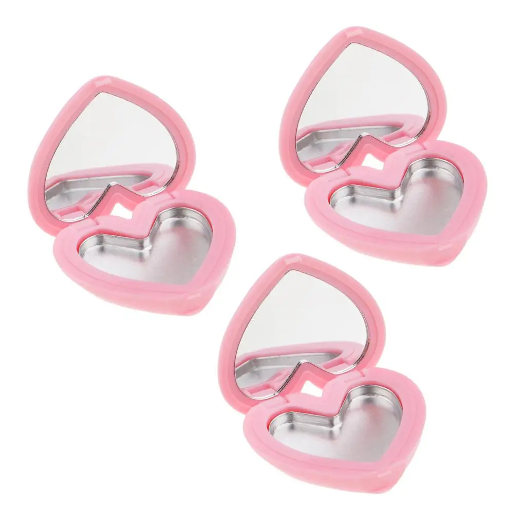 Empty Makeup Cosmetic Makeup with Mirror for Eyeshadow Highlight Concealer Blusher, Gorgeous Heart Shape Design