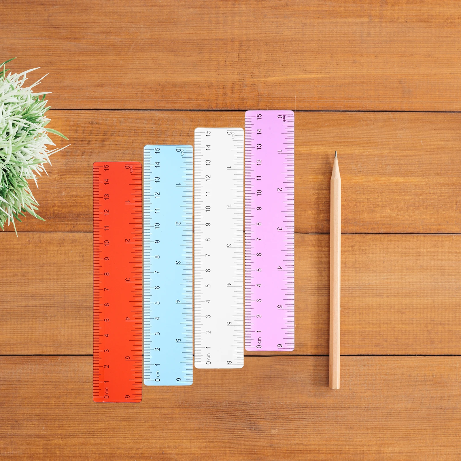 14 Pcs Colored Transparent Ruler Centimeters Multifunction Kids Teaching Desk School Supplies Straight Board Drawing Student