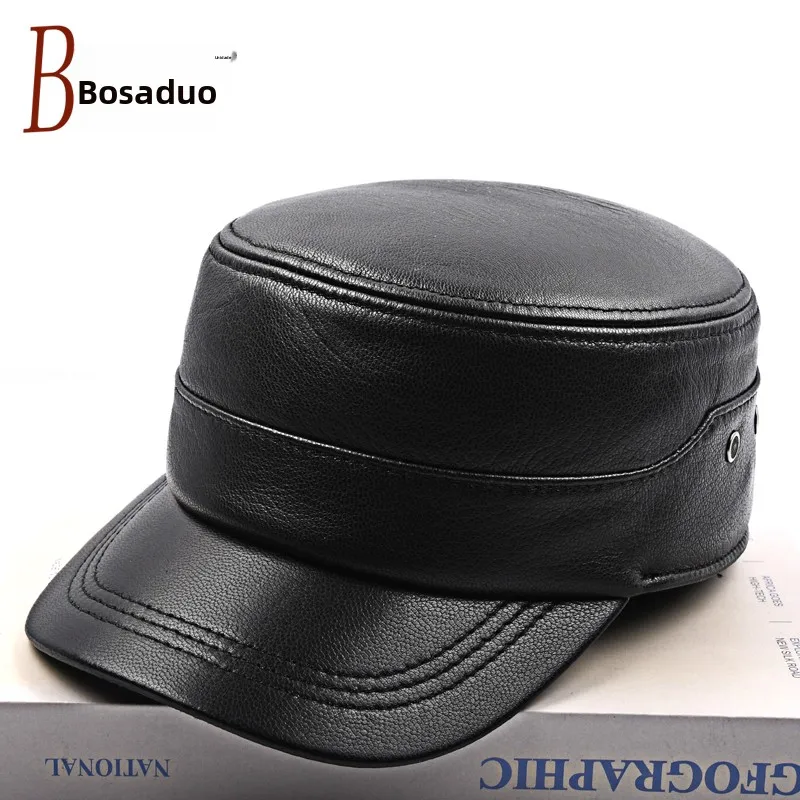 bosadu-gorro-de-cuero-genuino-para-hombre-gorro-plano-calido-con-proteccion-para-las-orejas-gorro-informal-de-cuero-de-cabr