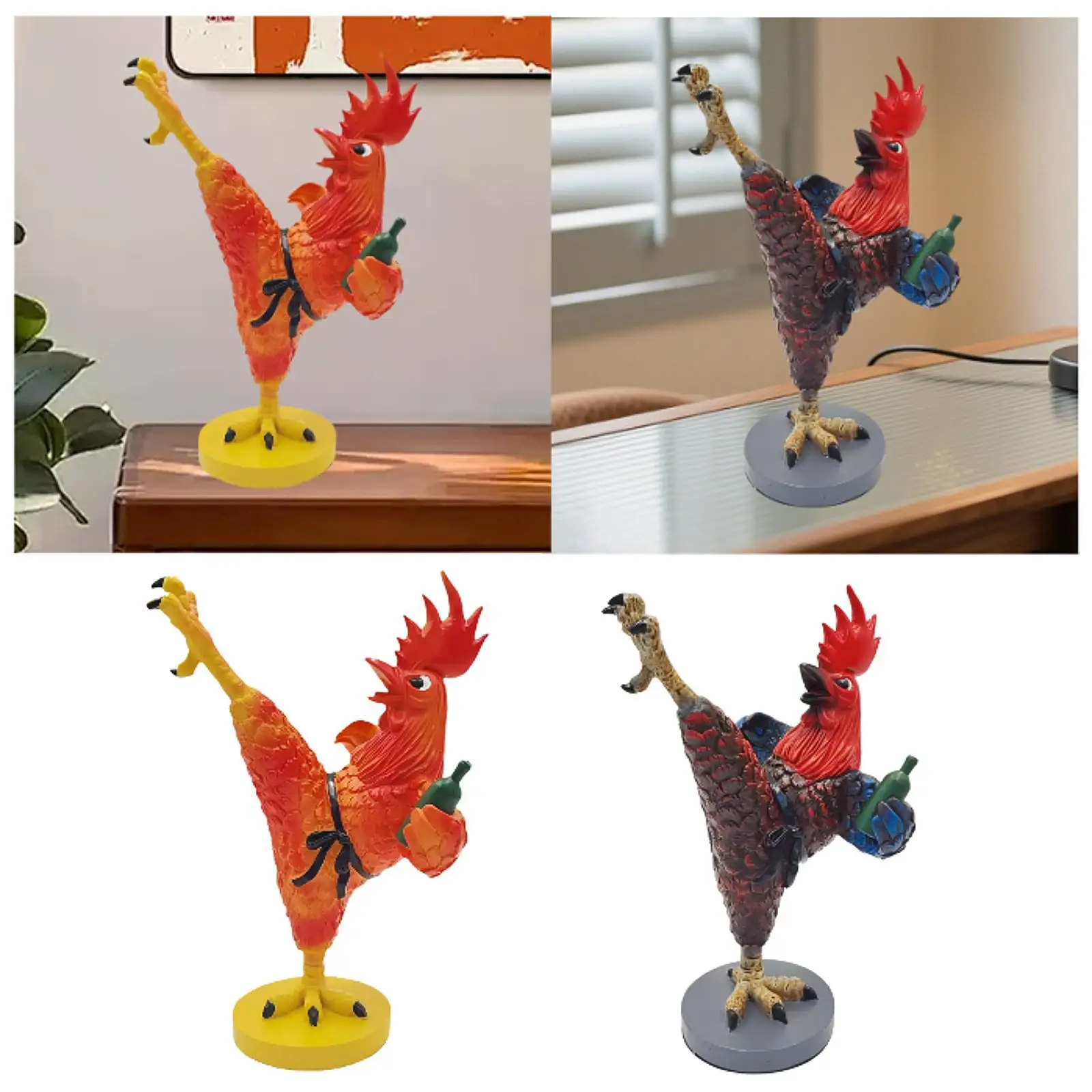 Chicken Figurine Farm Animal Statue Modern Art Decorative Ornament for Entrance