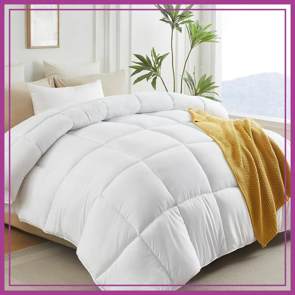 All Season Down Alternative Comforter King Size Duvet Insert 106x90 Inches with Corner Tabs
