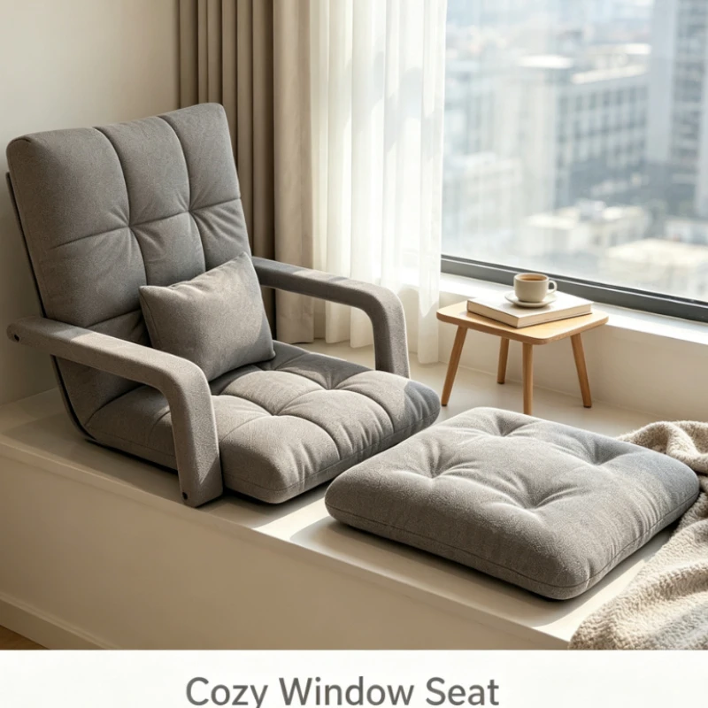 Foldable Floor Recliner With Armrests And Lumbar Support For Small Space Seating Setup Lightweight and portable for easy use