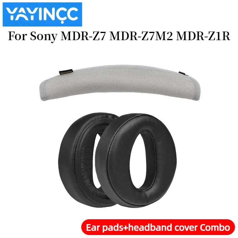 YAYINCC Ersatz-Ohrpolster aus Proteinleder + Kopfbandabdeckung mit Reißverschluss für Sony MDR-Z7 MDR-Z7M2 MDR-Z1R Kopfhörer Reparaturteile – Detail 3