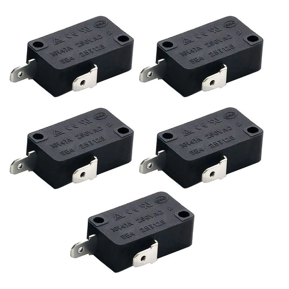 5Pcs KW1-103 Micro Switch 16A 250V Normally Close Switch 2 Pin Micro Switch for Microwave Oven Washing Machine Rice Cooker