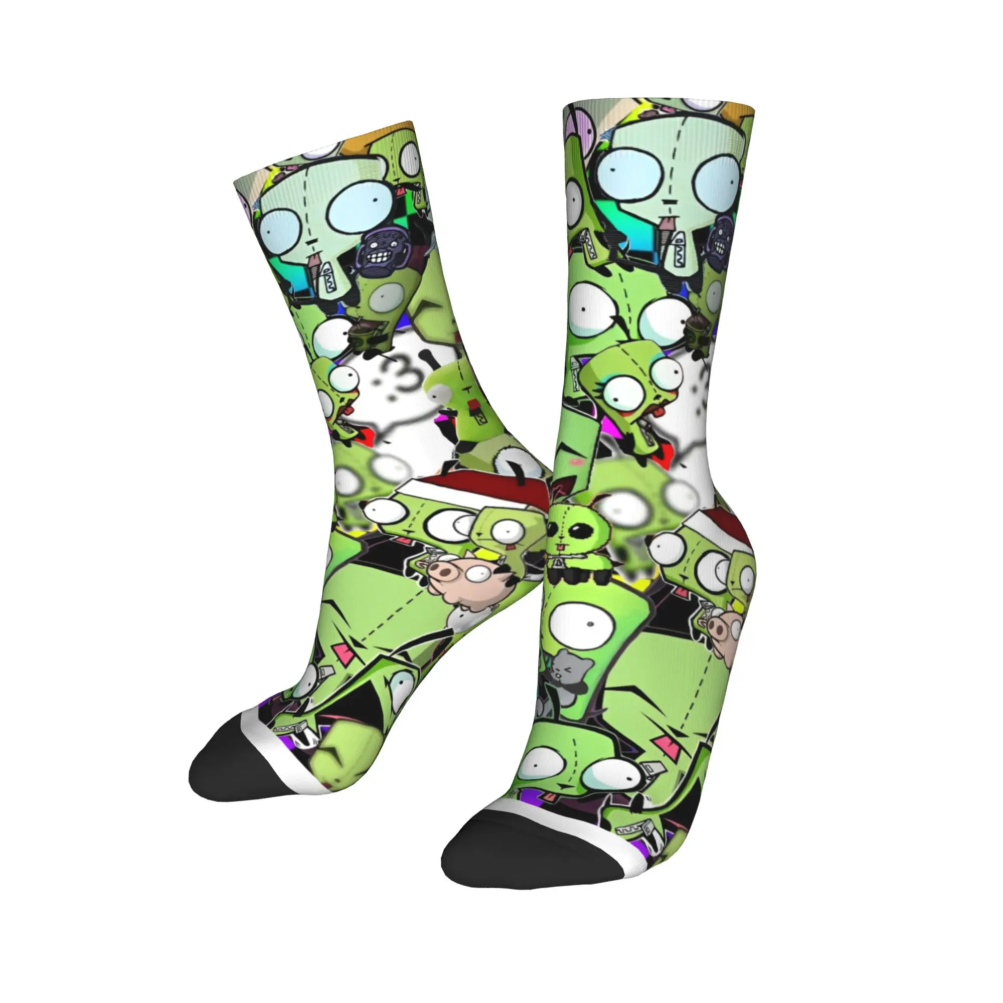 

Winter Warm Funny Men's Women's Invaders Zims Socks Cartoon Dark Comedy Sweat Absorbing Skateboard Socks,