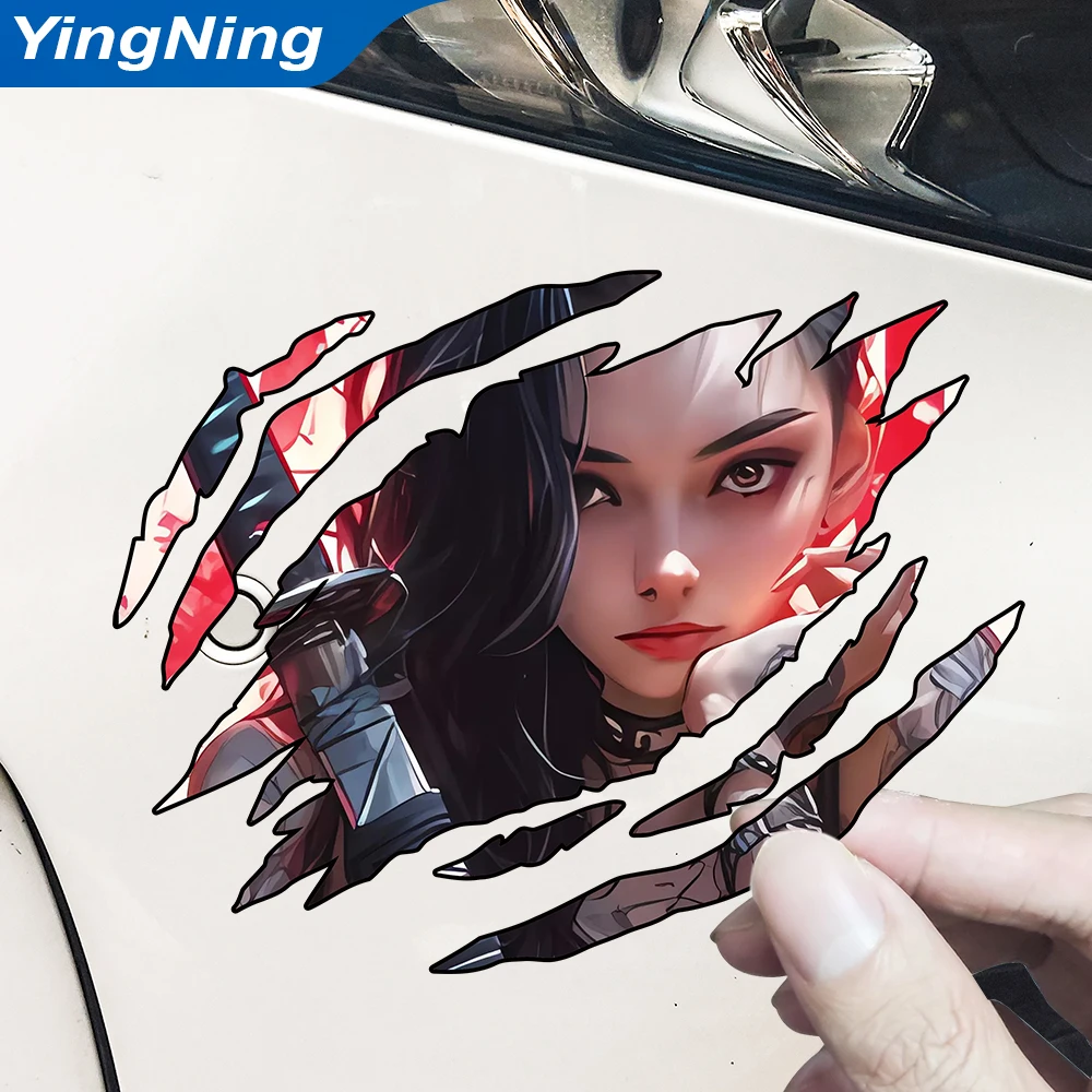 

Scratch Mark Female Samurai Car Sticker Personalized Scratch Cover Decor PVC Waterproof Decals Auto Accessories 8cm/13cm/18cm