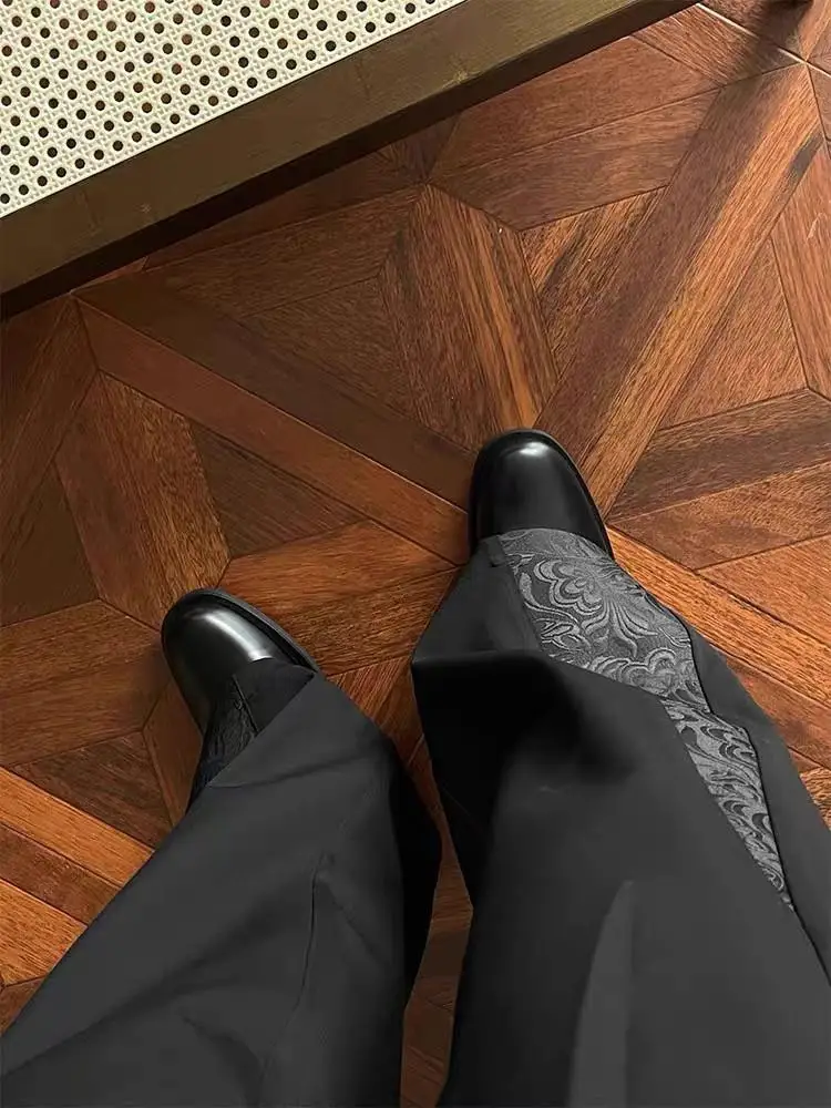 

Retro Chinese Sle Men's Wide Leg Pants Draped Suit Pants Casual Faionable All-Match Busin Trousers Spring Season