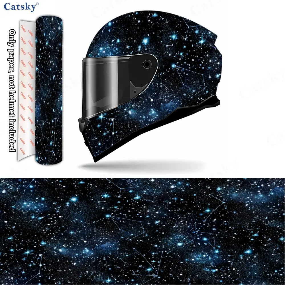 

Starfield Helmet Vinyl Wraps, Waterproof Scratch-Resistant Full Face Helmet Decals, Durable PVC Decoration Protection Helmet Sti