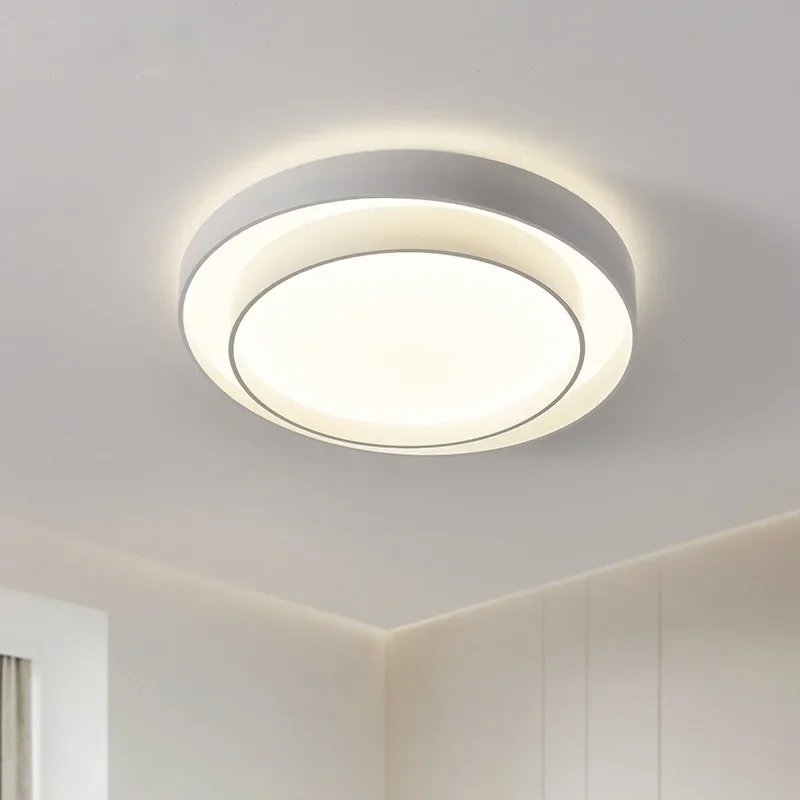 Imagem -04 - Lâmpada de Teto Moderna para Decoração Doméstica Luzes Led Simples para Estudo Sala de Estar Varanda Quarto Atmosfera Simples Lâmpada Redonda Dupla