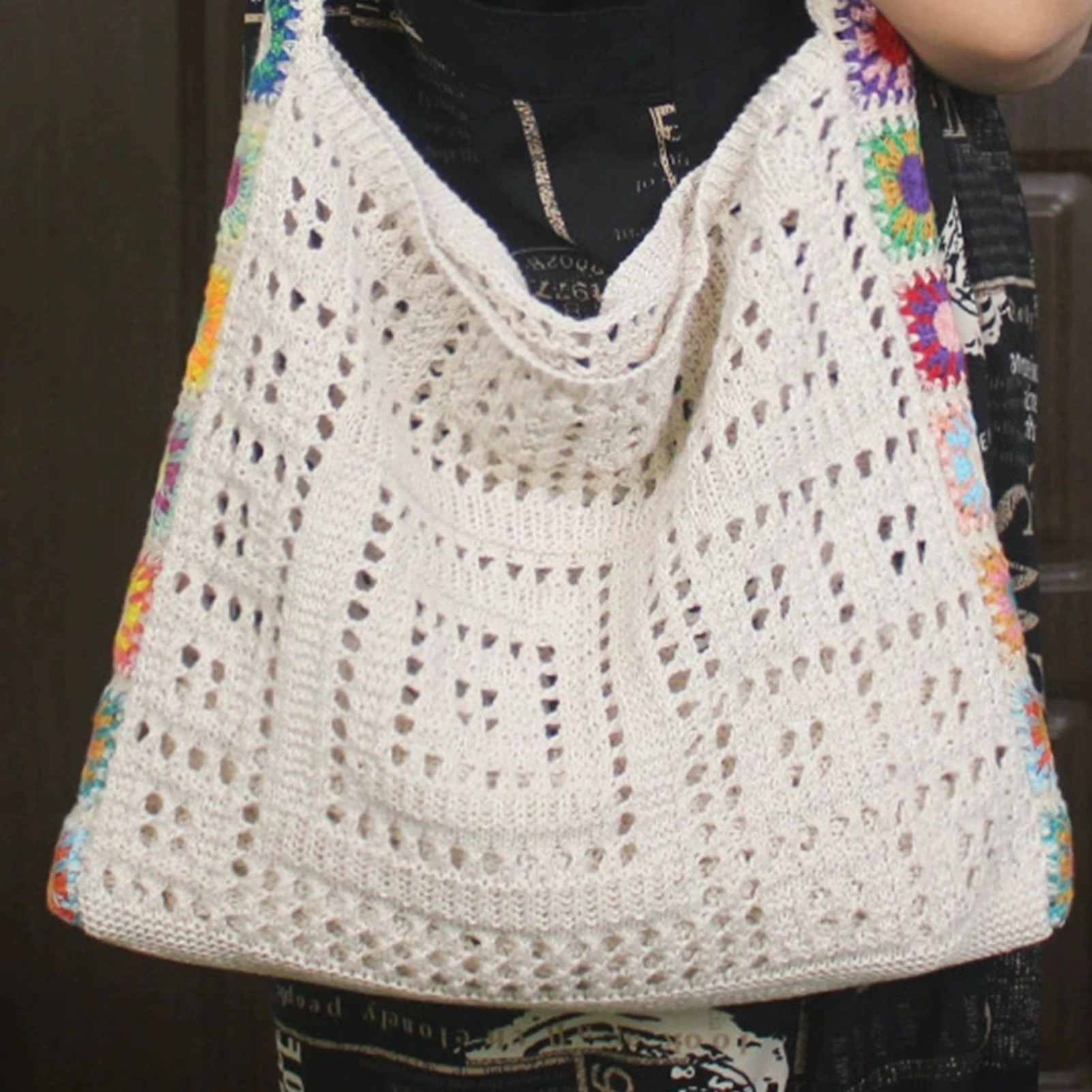 Bolso de mano de playa de malla de ganchillo, bolsos de hombro estéticos, bolso cruzado Simple, regalos de primavera y verano para niñas y mujeres