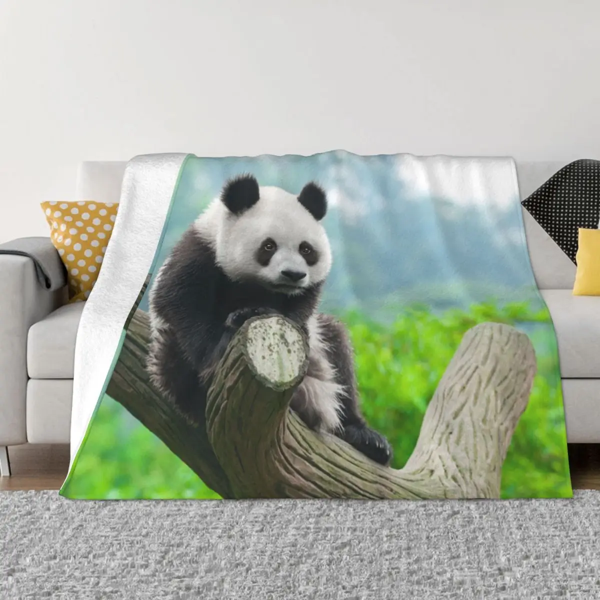 

Panda Wild Flannel Blankets Lovely Animal Fashion Throw Blankets for Home Hotel Sofa 150*125cm