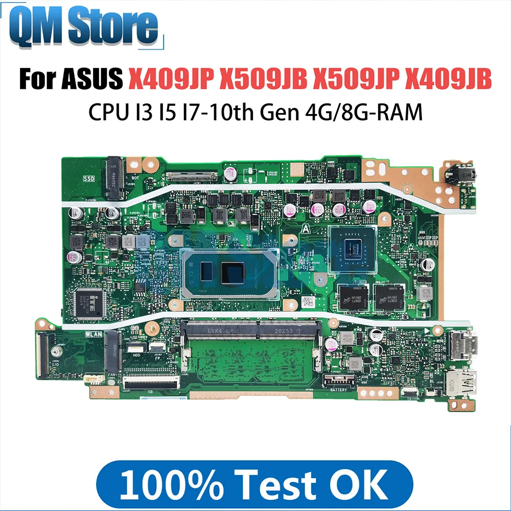 X409JP Laptop Motherboard For ASUS X509JB X509JP X409JB R409J P1510CJA Notebook Mainboard CPU I3 I5 I7 10th Gen 4G 8G RAM 920MX