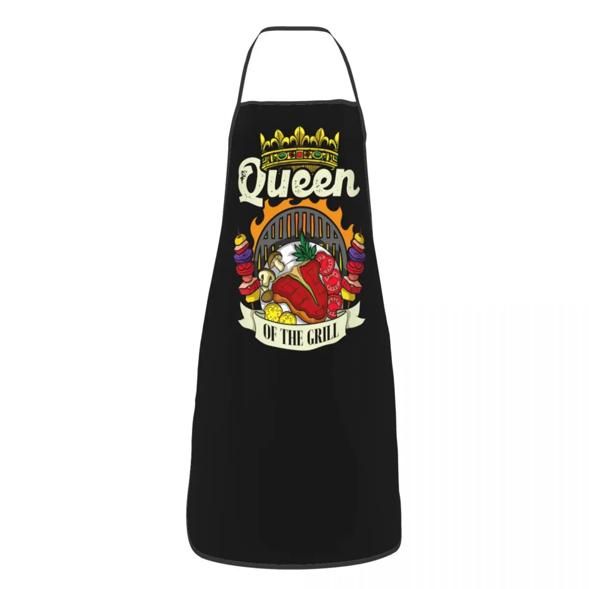 Unisex Queen Of The Grill Apron Kitchen Chef Cooking Baking Bib Men Women Funny BBQ Gift Tablier Cuisine for Gardening