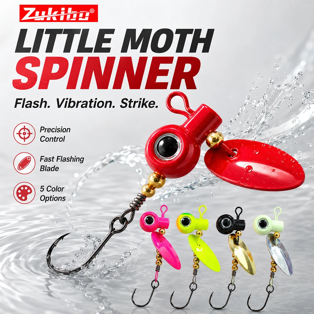 ZUKIBO Micro Spinner Löffelköder Slow Jig Moth Blade Köder Einzelhaken Lebensechter Forellen-, Barsch-, Bachköder in verschiedenen Ausführungen – Detail 5