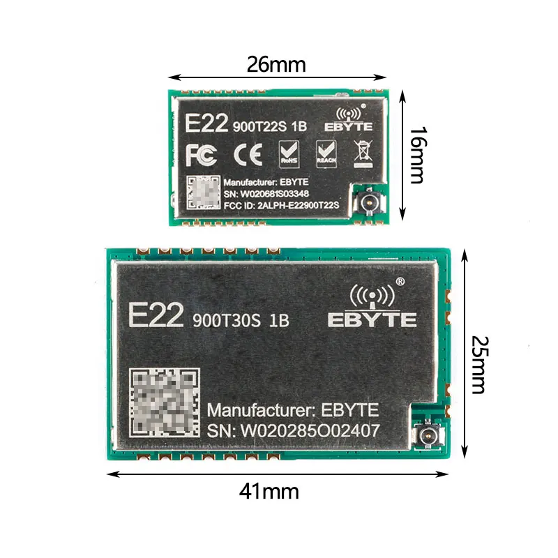 SX1262 LoRa 868MHz 915MHz Spread Spectrum Wireless RF Transceiver Module 22dBm 30dBm UART Serial Port E22-900T22S E22-900T30S