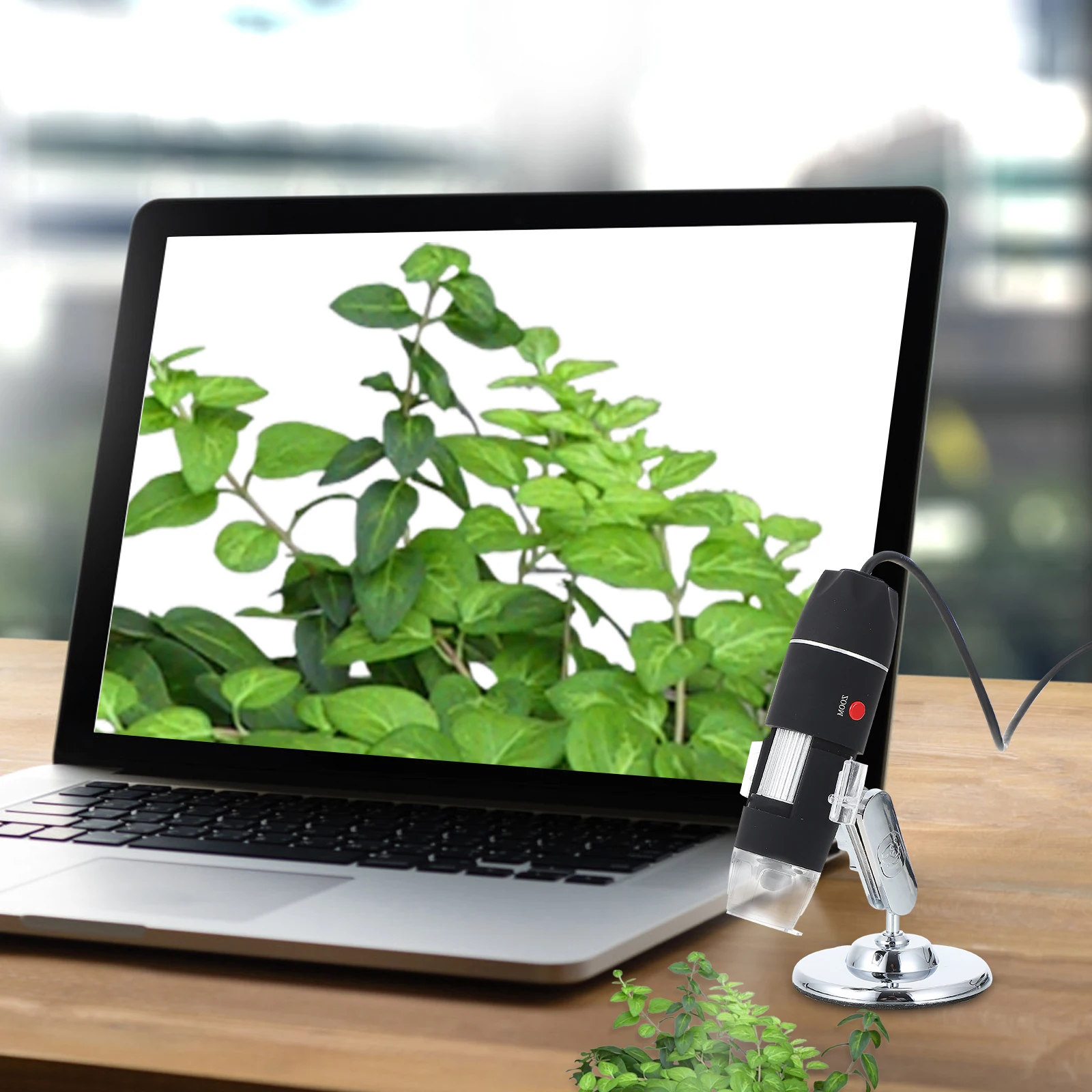 

Abs Alloy Adjustable Brightness Usb Electronic Microscope For Home School Science Lab Insect Observation Digital Magnifying Tool