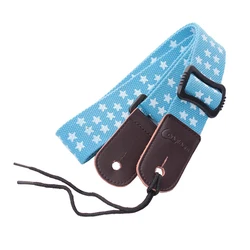 Ukulele Soft Leather Head and Tail Stud Strap Ukulele Cotton Cross Strap Small Fresh Star Design Adjustable Strap