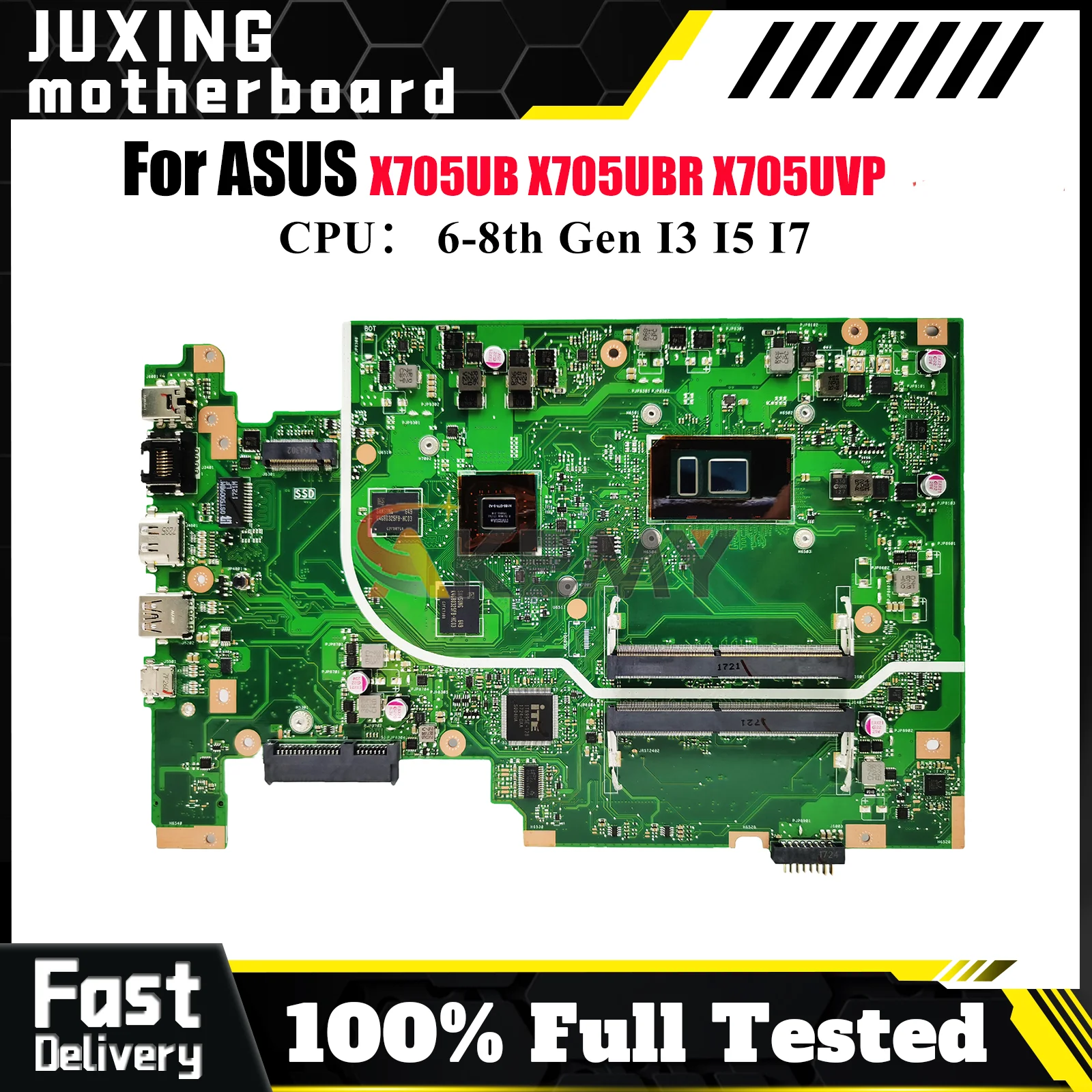 

X705UB Laptop Motherboard For ASUS VivoBook X705UV X705UBR X705UBP X705UF F705U X705UNR X705UVP X705U Mainboard W/ I3 I5 I7 CPU