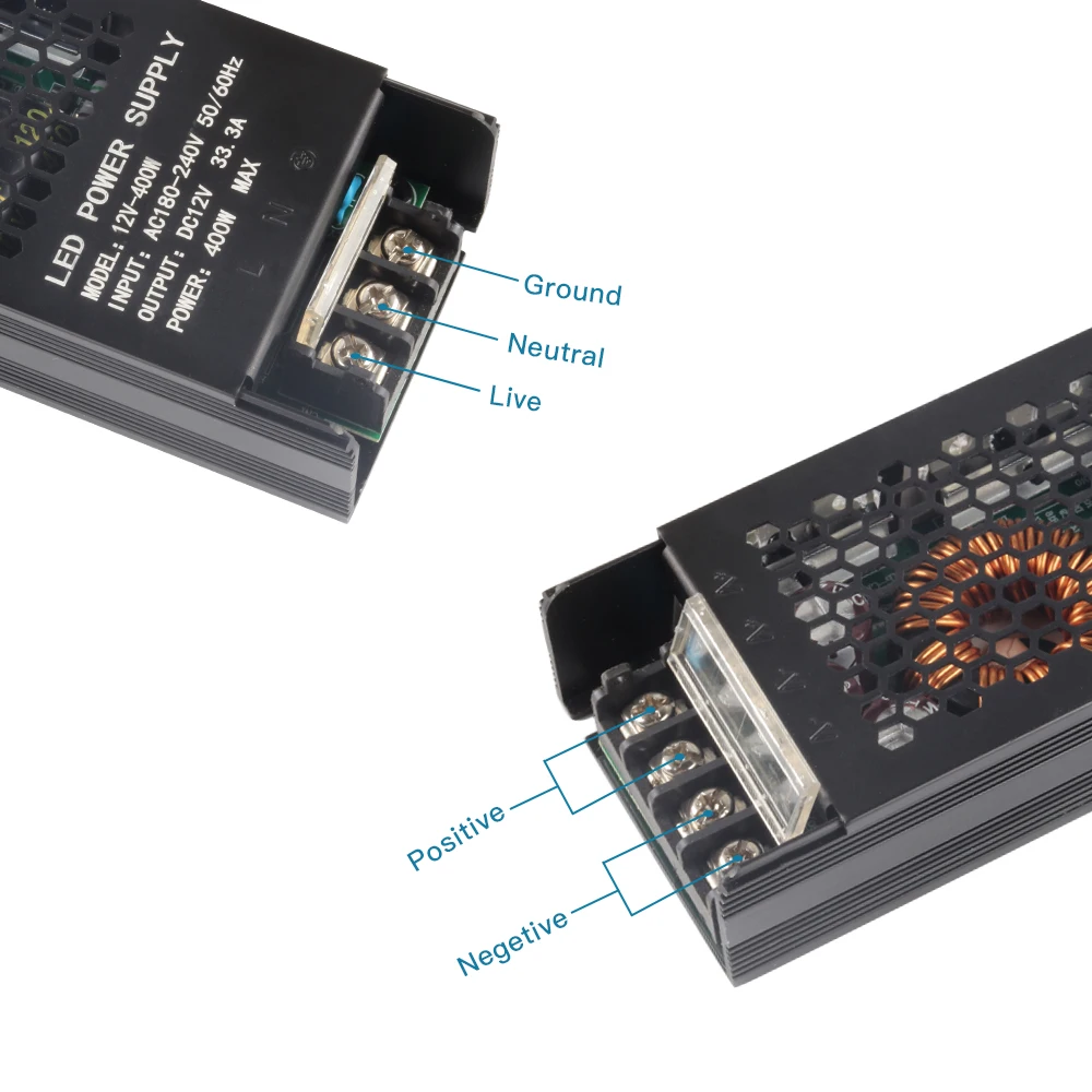 DC 12V 24V zasilacz LED AC100-240V wyciszania transformatory oświetleniowe wysokiej jakości 60W 100W 200W 110V 220V pełna moc CCTV