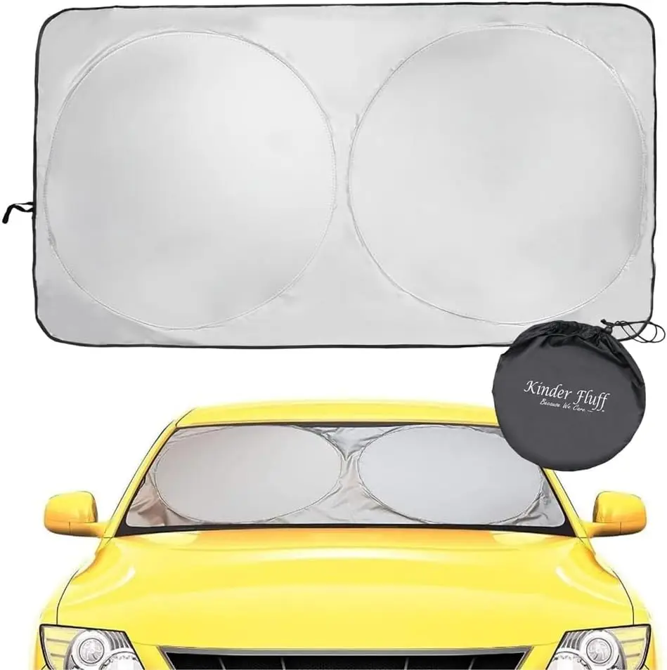 

Windshield Sun Shade - Certified 99.87% UVB & 99.02% UVA Protection, XL 62"x31"