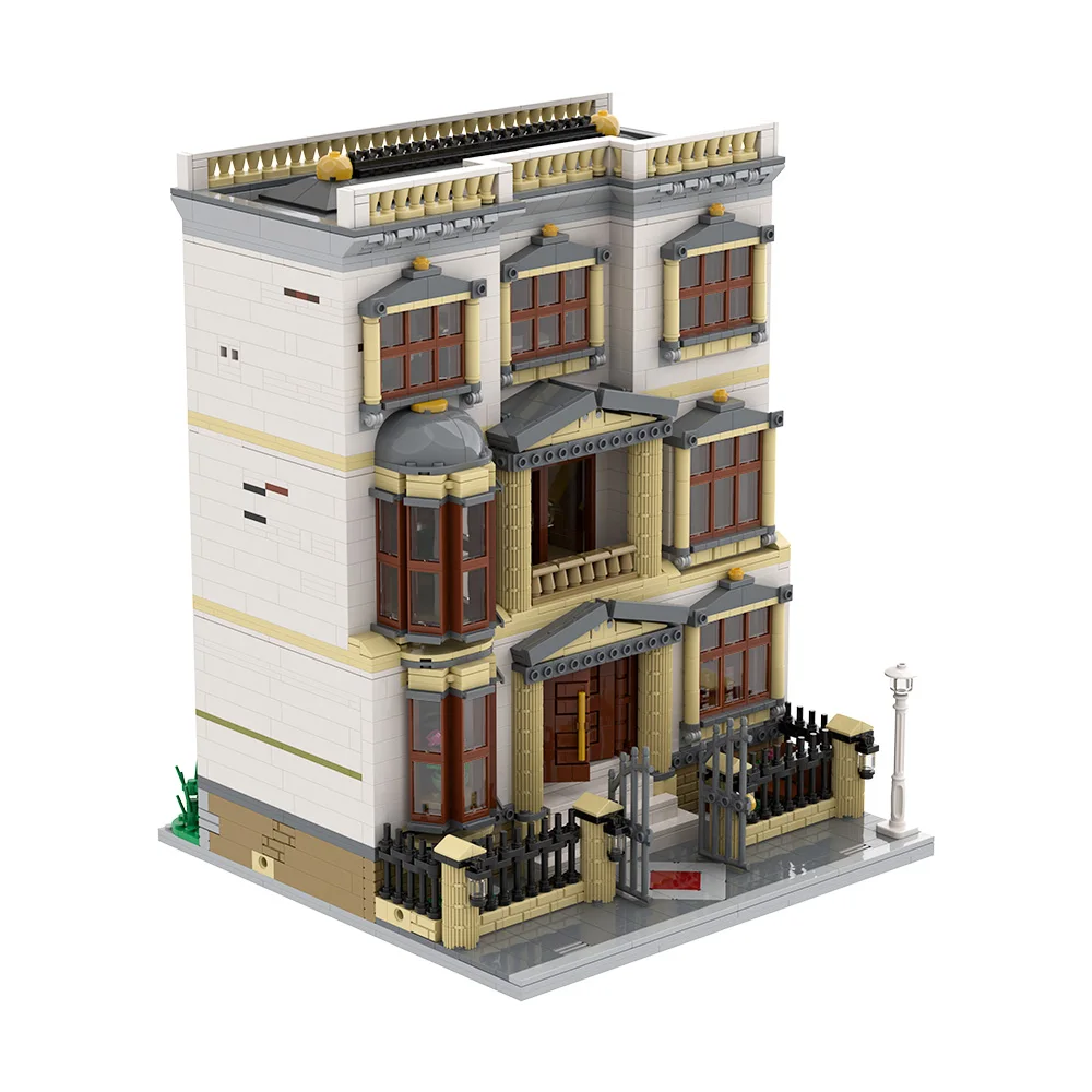 MOC Classicistic Villa อิฐรุ่น Retro Classicistic Villa สถาปัตยกรรม Street View Building Blocks ประกอบของเล่นเด็กของขวัญ