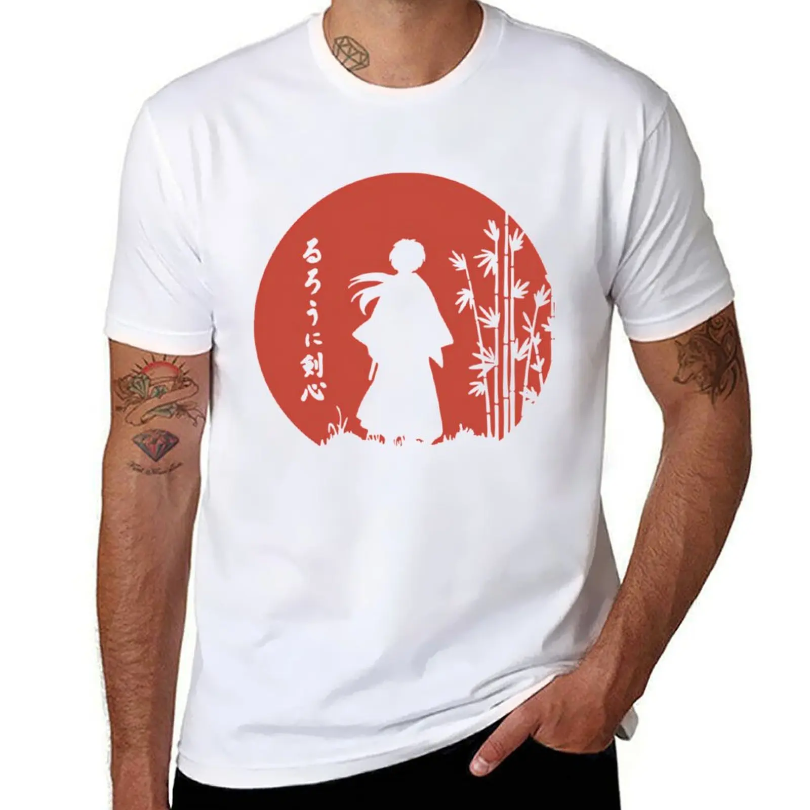

Rurouni Kenshin Retro Vintage T-Shirt printed t shirts for man t shirts for man cotton soft T-Shirt