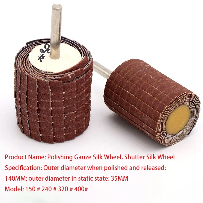 Curved Surface Abrasive Grinding Head Removal Burr Derusting Buffing Polishing Sanding Cloth Wheel 80~600 Grit 35x45mm