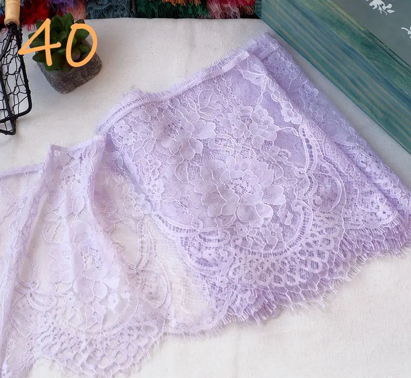 3Meters price French chantilly lace Floral embroidered lace trim with scallop eyelash Lace Dress DIY Sewing lace