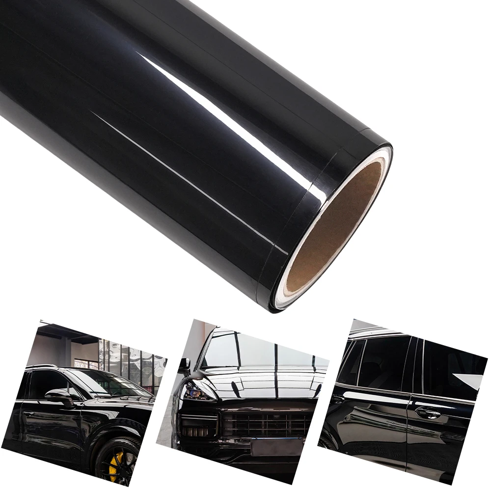 

Ultra Gloss PET Piano Black Vinyl Wrap Film Sticker Air Bubble Free Auto Decoration Accessories Glossy Black Self Adhesive Vinyl
