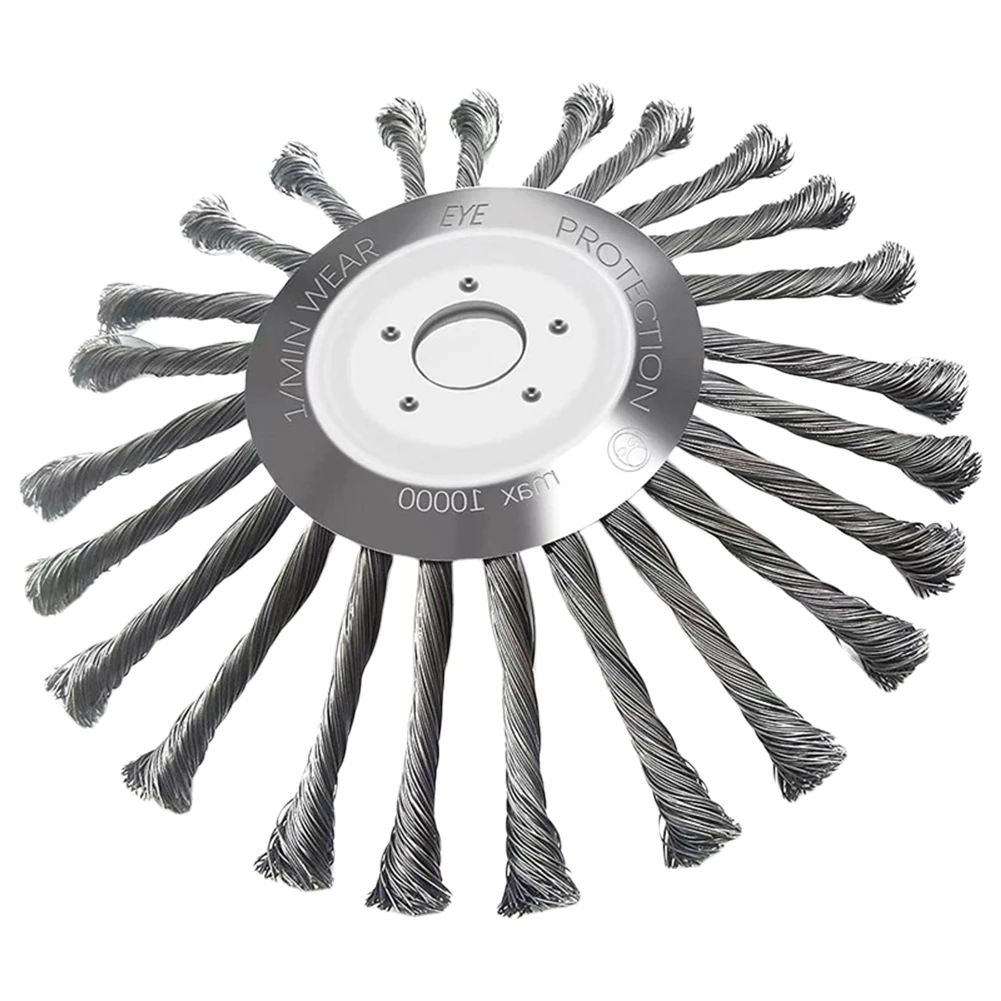 رأس تشذيب عشب عقدة عالمية ، عجلة أسلاك فولاذية ، قاطع فرشاة أعشاب ، ملحقات جزازة العشب ، 10" #6