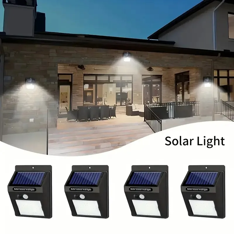 1/4pcs Solar Wall Light Outdoor Motion Sensor Night Light 20LEDs IP65 Waterproof For Garden Doorway Outdoor Lighting Street Lamp
