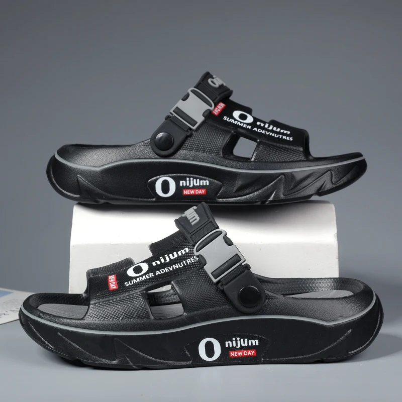 

Мужские пляжные тапочки, уличные сандалии из материала EVA, мужские удобные сандалии, толстые мягкие сабо, мужская повседневная нескользящая садовая обувь