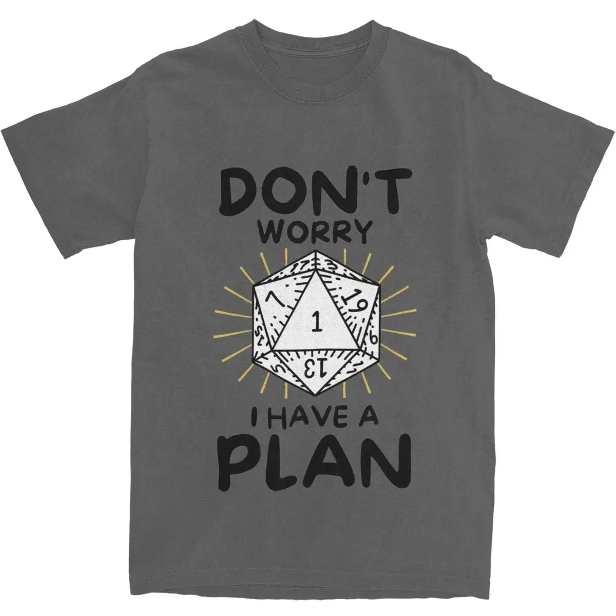 Dnd D20 Dice Don't Worry I Have A Plan Men Women T Shirts Dungeon Dragon DM Game Apparel  Tees T-Shirts Cotton Summer Clothes