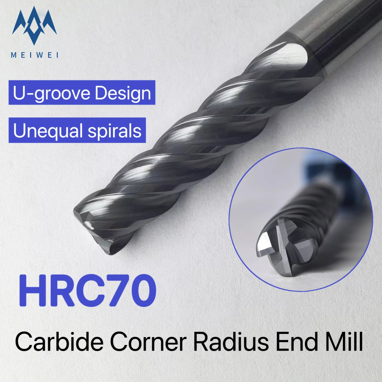 

Endmills HRC 70 CNC Carbide End Mill Tungsten Steel Cutter 4 Flutes Corner Radius R0.5 R1 Router Bit Metal Cutter Milling Tools