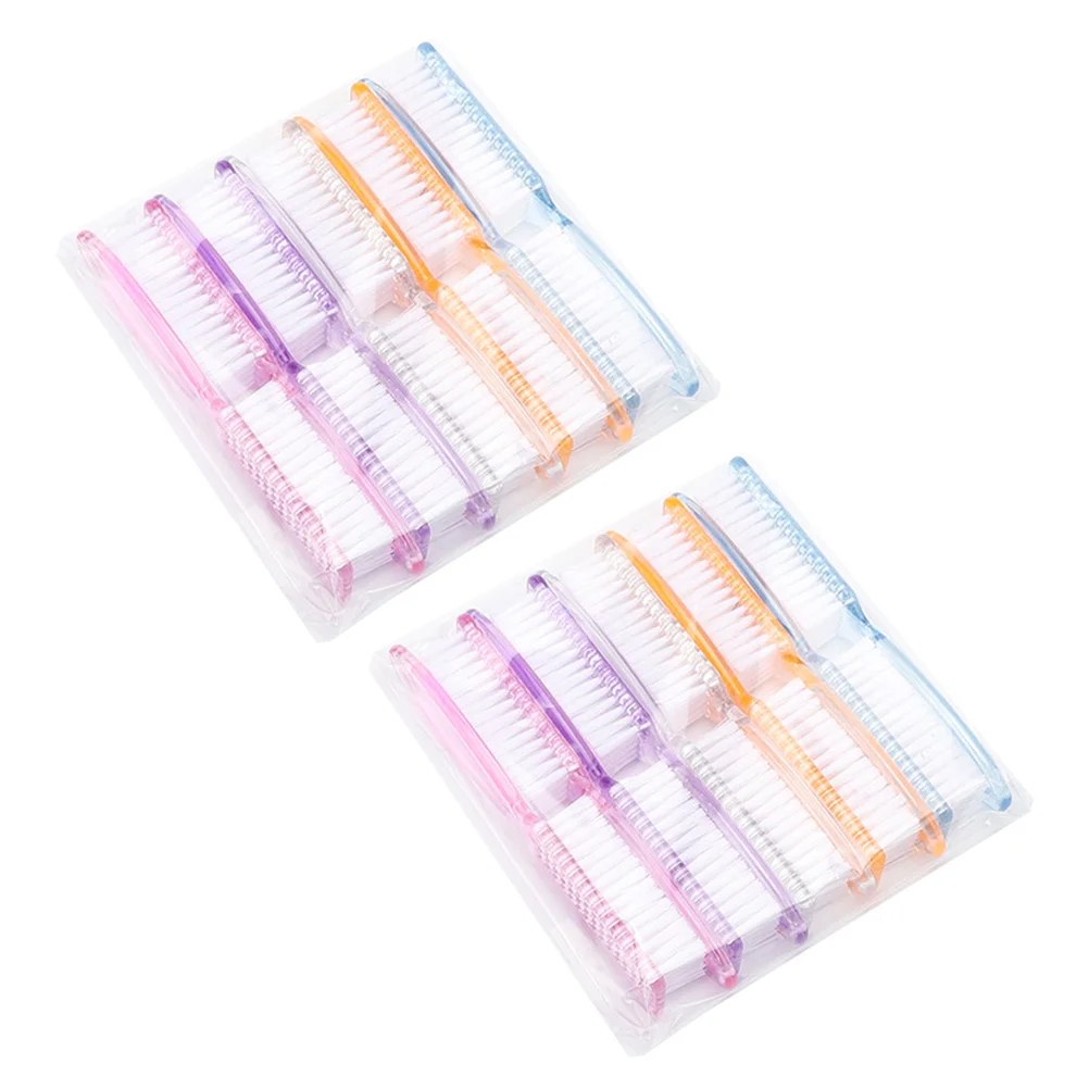 20-teiliges Nagelbürsten-Set, robust, nicht leicht zu biegen, perfekt für die Behandlung von Maniküre und Pediküre und Staubreinigung, verschiedene Farben