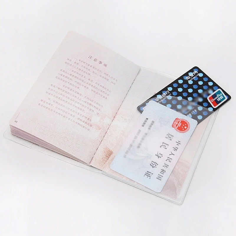 1PC Transparent Passport Cover on Waterproof Document Bags Passport Protective Sleeve