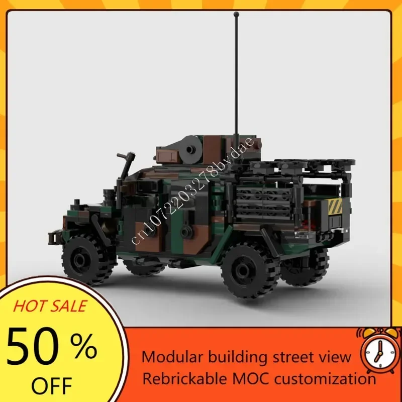 480 個 MOC 国際装甲車 MXT-MV ハスキーアーマーカー MilitaryModel カスタムパズル DIY アセンブリ誕生日おもちゃギフト