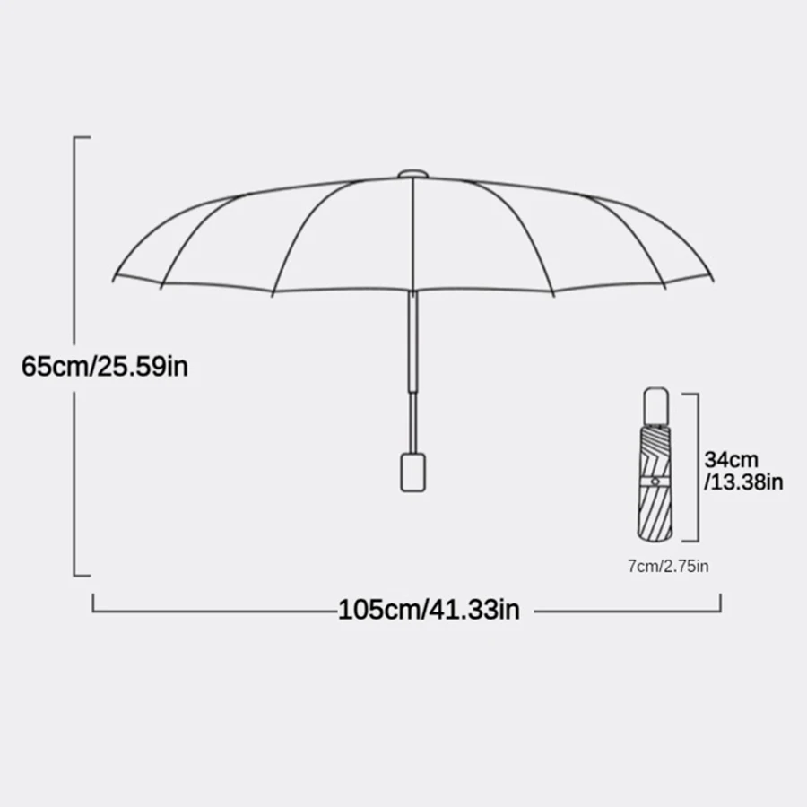 Automatic sturdy umbrella 16 bone 3-strand umbrella frame thickened wind resistant 105cm large umbrella sunshade wind resistant