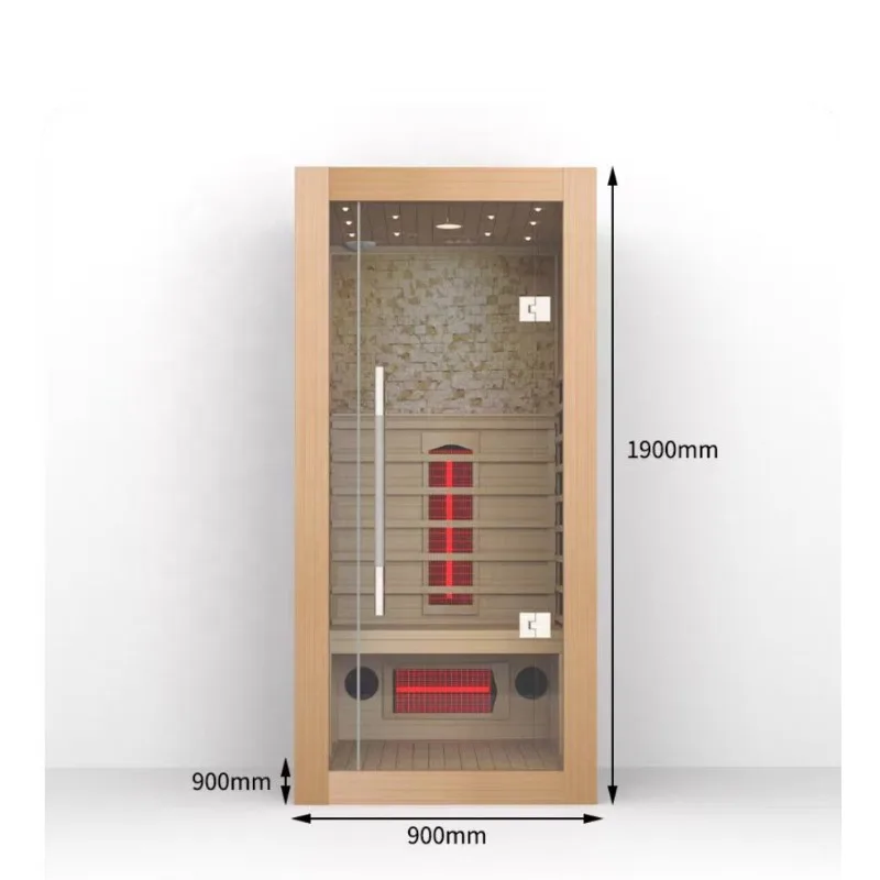 Wholesale Price Red Cedar Sauna Full Spectrum Infrared Dry Steam Cube Indoor Sauna For 1 People