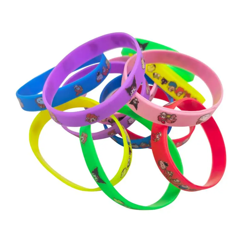 

Sanrio Anime Figure Basketball wristband Hello Kitty Kuromi Melody Kids Cartoon Fashion Silicone Wristband Child Party Gifts Toy