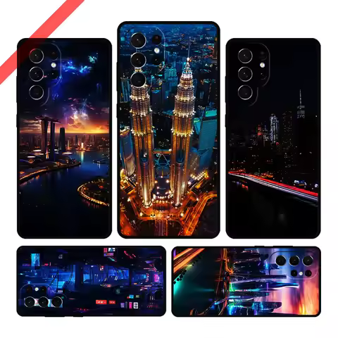 City Lights Phone Case For Samsung Galaxy S20 FE S21 S10 S23 Plus S24 S22 Ultra Coque Note20 Note10 S9 S8 Cover Capa