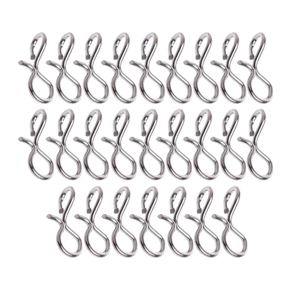 POTEA 25Pcs Fly Fishing Snap Quick Change For Flies Hook Lures Stainless Steel Lock Black Fishing Snaps Lures Clip Link Pesca To