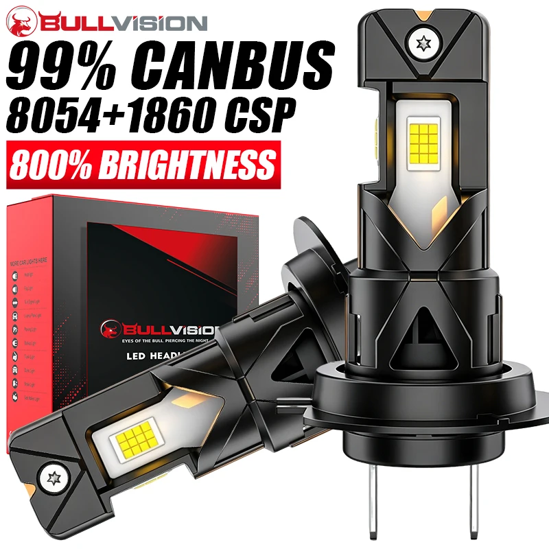 

3 Sides 360 H7 H4 LED CANBUS Car Headlight 5900W Super Bright Spotlights Automobile Lights Wireless Turbo Fan Headlamp Auto 12V